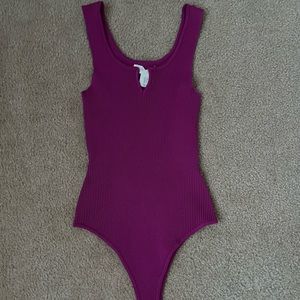 Happily Grey Pink Ribbed Bodysuit